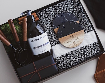 Luxury Closing Gift For Buyers – Personalized Gift Box For New Homeowners with Engraved Marble Coasters & Elevated Kitchen Essentials
