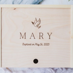 Personalized Custom Engraved Baptism Keepsake Box, Gift Box For Godchild, First Communion Gift, Baptism Gift, Baptism Memory Box, Prayer Box