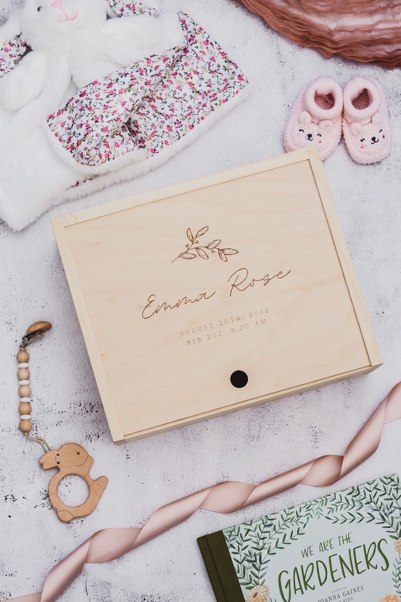 Baby Girl Keepsake Box Baby Treasure Box Personalized New Etsy