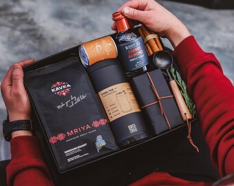Luxury Coffee Gift Box w\ French Press, Hand-Roasted Beans & Artisan Treats | Thank You Gift | Client Appreciation | Coffee Lover Gift Set