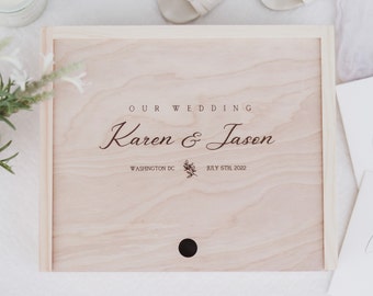 Wedding Day Memory Box, Gift For The Couple, Bridal Gift Box, Personalized Engraved Memory Box, Engagement Gift, Wedding Gift, Keepsake Box