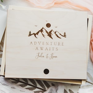 Personalized Engraved Wedding Gift Box, Engagement Gift Box, Wooden Memory Box, Personalized Engraved Memory Box, Keepsake Box For Couples