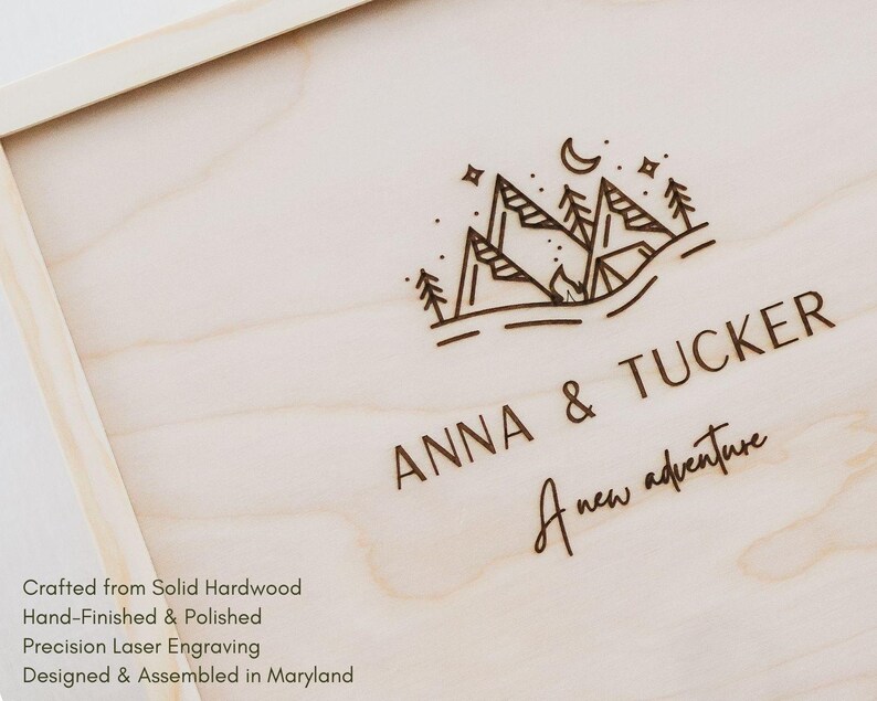 Personalized Outdoor Gift Box w/ Camping Essentials, Cozy Blanket & Custom Engraved Wooden Box | New Adventure Gift Set | Retirement Gift image 3