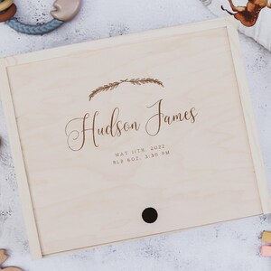Large Personalized New Baby Box, Baby Treasure Box, Engraved Baby Box, Baby Boy Gift Box, Baby Box, Box with Name, Baby Boy Keepsake Box