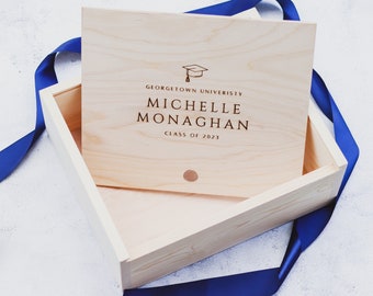 Graduation Gift For Her, Class of 2023 Gift, Graduation Gift For Him, Graduation Keepsake Box, Wooden Gift Box, Memory Gift Box, Alumni Gift