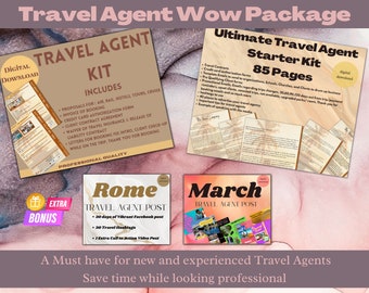 Travel Agent WOW Package, Travel Proposals, Travel Emails, Travel Invoices, Travel Facebook Post, Travel Starter Kit, Travel Pitches