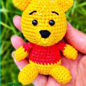 Winnie The Pooh Keychain Pattern: Amigurumi Crochet PDF Tutorial, Cute DIY Gift, Instant Download for Kids & Adults