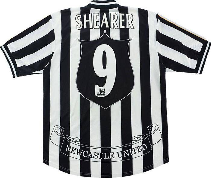 Newcastle United 1997-1998 Home Retro Football Shirt Shearer 9 - Etsy