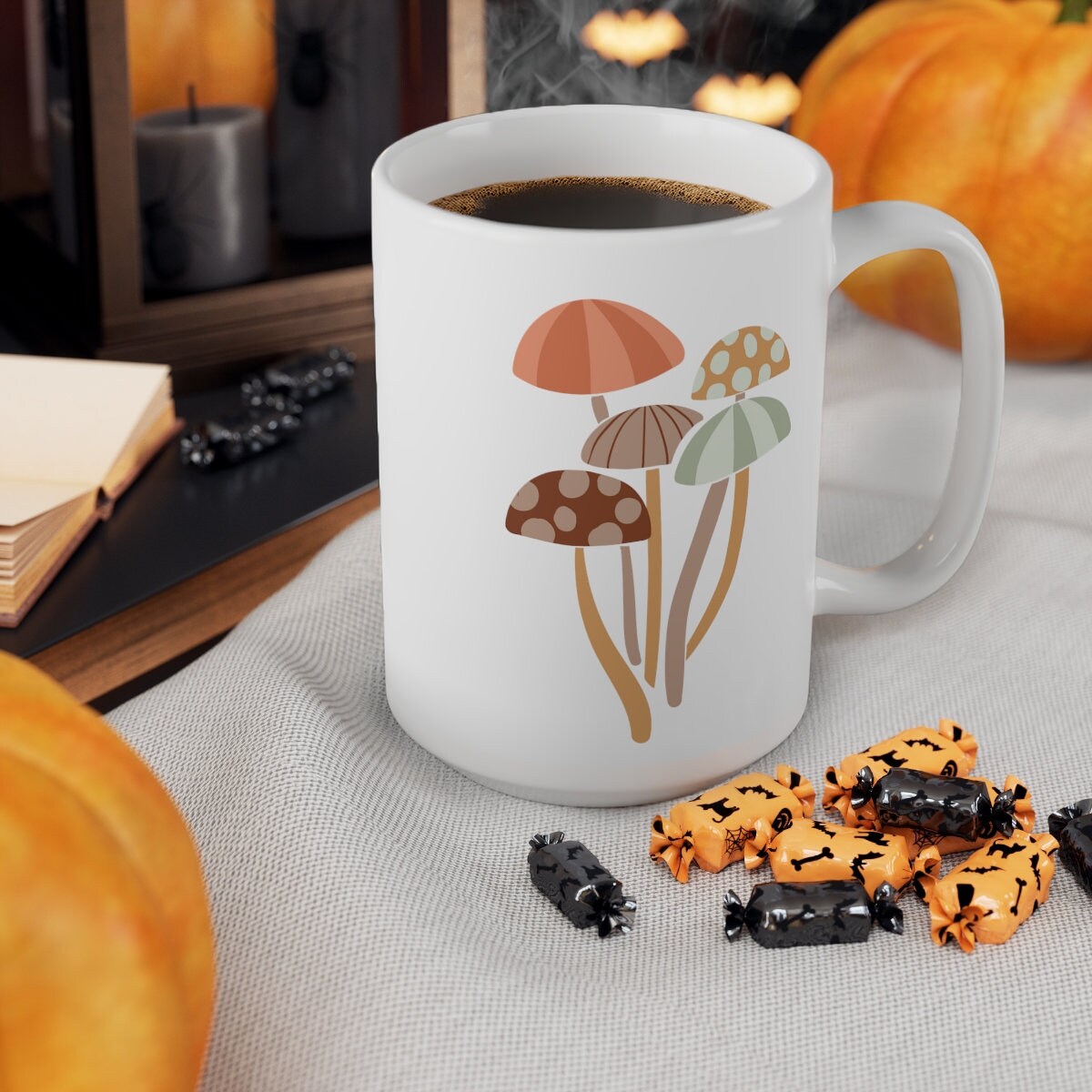 Glass Mug With Lid and Straw, Mushroom, Special, Birthday, Anniversary,  Halloween, Fall Kitchen Decor, College Dorm Accessories, Autumn 