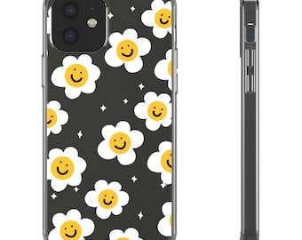 Smiley Face Daisy - Clear Cases, iPhone case, samsung case, birthday gift, gift for her