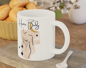 Female Body Positivity Coffee Tea Cup Mug/Celestial Mug/ Women or Girl/ Body Mug/ Divine Feminine mug/ Home Body Mug