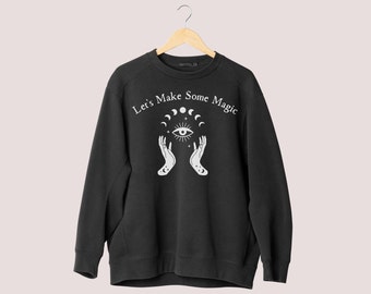 Halloween sweatshirt, Let's make Some Magic, , Witchy Shirt, Celestial shirt, Minimal Fall Shirt, Unisex NuBlend® Crewneck Sweatshirt