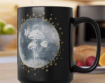 Taza negra Celestial Mushroom Cloud, 15 oz