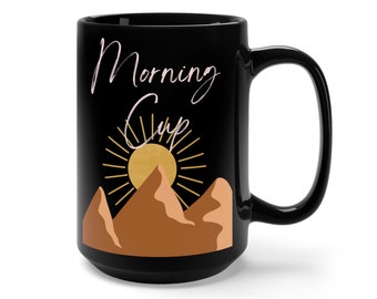 Morning Sunrise Cup for Coffee/Tea Black Mug 15oz