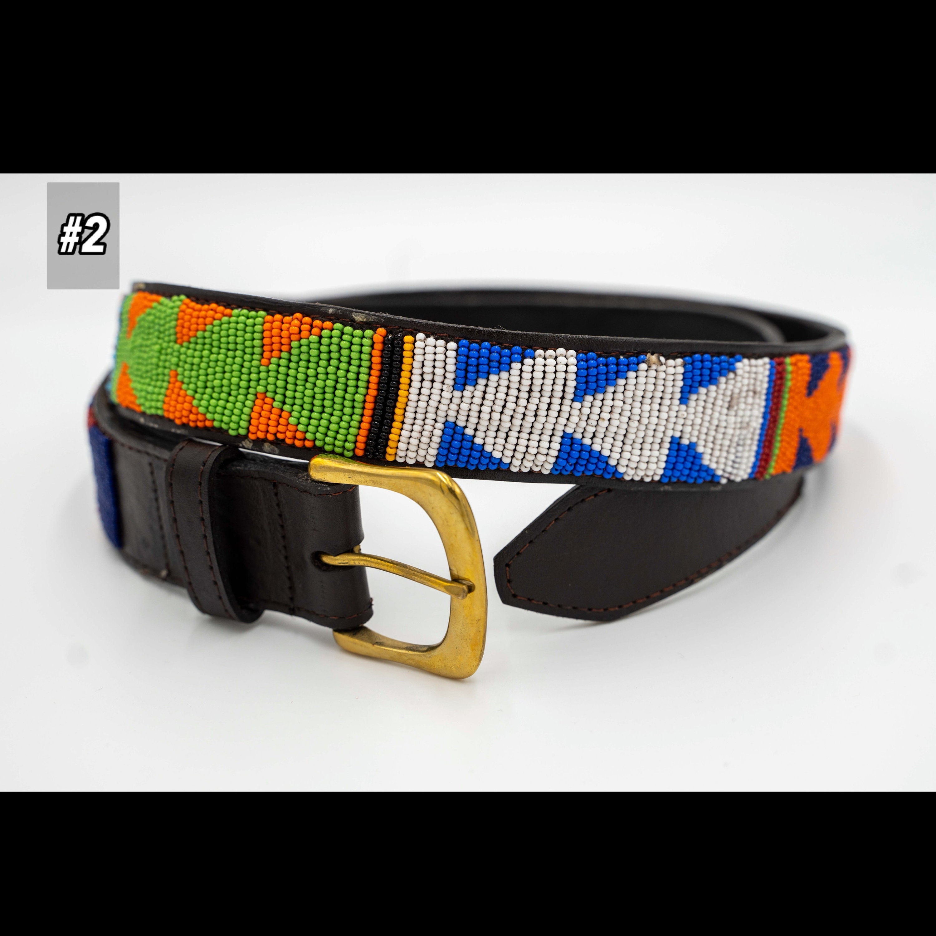 African Multicolor leather Beaded women’s Belt s 26 main image 3