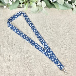 Handmade Dog Paws and Stars Lanyard / Dog Paws ID Holder / Dog Paws Wrist Keyring