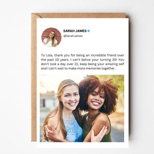 30th birthday photo collage card, 21st birthday gift, Personalised Birthday card for friend, Custom birthday card, 30th birthday for sister
