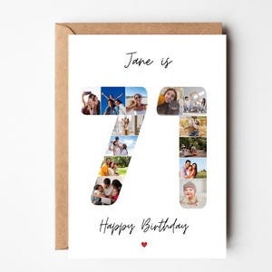 71 Geburtstagskarte, 71 Foto Collage Karte, personalisierte Geburtstagskarte für Mama, Papa, 71 Geburtstagskarte für Nan, Opa, Sie
