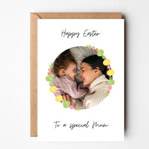 Carte de Pâques personnalisée pour maman, carte photo de Pâques, carte de Joyeuses Pâques pour maman, carte de famille de Pâques personnalisée, carte de Pâques de fille, fils