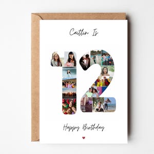 12.Geburtstagskarte, Fotocollage 12.Geburtstagskarte, 12.Geburtstagskarte, 12.Geburtstagskarte für Enkelin, 12.Geburtstagskarte für Tochter, Sohn, Freund