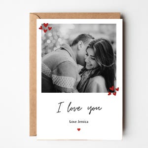 Personalisierte Foto-Collage-Karte, Freund Jahrestag Karte, ich liebe dich Karte, Geburtstagskarte für ihn, Karte für Frau, Fotokarte für Freund