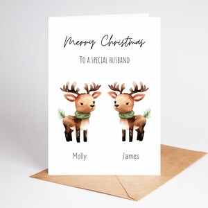 Personalisierte Weihnachtskarte für Paare, Weihnachtskarte für spezielle Mann, Rentier-Weihnachtskarte Personalisierte Weihnachtskarte für Frau, Sie