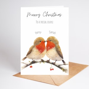 Personalisierte Weihnachtskarte für Paare, Weihnachtskarte für besonderes Paar, Robin Weihnachtskarte Personalisierte Weihnachtskarte für Frau, Mann