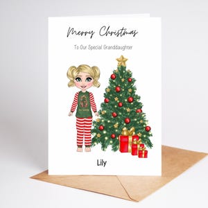 Carte de Noël personnalisée pour petite-fille, carte de Noël pour fille, carte de Noël spéciale petite-fille, carte de Noël pour elle