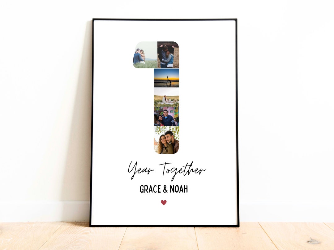 One Year Anniversary Print , One Year Together Print for Couples , 1st Anniversary Print for ...
