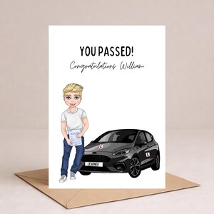 Personalised driving test pass card, Custom new driver congratulations card, Driving test pass card for Son, Driving test card for Grandson