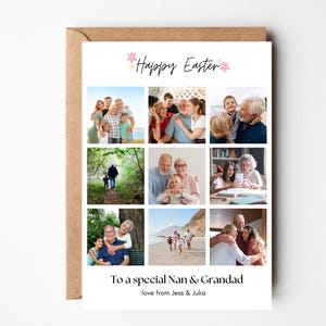 Carte de Pâques personnalisée pour grand-père et grand-père, carte photo de Pâques, carte de Joyeuses Pâques pour grand-père, carte de Pâques avec collage photo, carte de Pâques famille