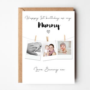 Personalisierte erste Geburtstag als meine Mama Fotokarte, 1. Geburtstag als Mama Karte, Foto von Mama & Tochter, Karte von der Tochter, Karte vom Baby