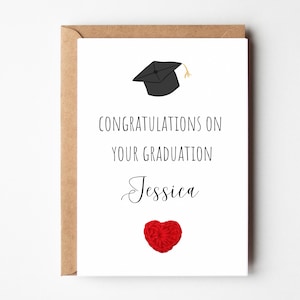 Carte personnalisée de remise des diplômes, carte faite main au crochet, carte graduée pour fille, cadeau remise des diplômes fils, carte casquette remise des diplômes, bachelier