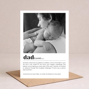 Carte d'anniversaire personnalisée pour papa, carte de 1er anniversaire en tant que papa, carte de voeux photo personnalisée pour lui, carte définitive pour papa, carte d'anniversaire pour nouveau papa
