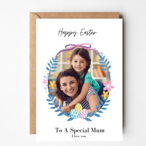 Carte de Pâques personnalisée pour maman, carte photo de Pâques, carte de Joyeuses Pâques pour maman, carte de famille de Pâques personnalisée, carte de Pâques maman et papa, parents