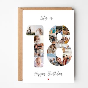 Foto-Collage zum 18. Geburtstag, spezielles Geburtstags-Fotogeschenk, Fotocollage für Tochter, Geschenk für Enkelin 18., 18.Andenken sie