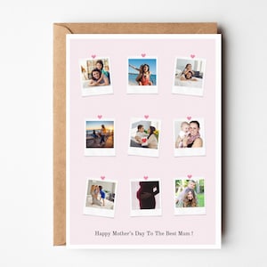 Personalised photo collage card, Family photo card, Personalised card for Mum, Custom photo card, 50th birthday card Mum, 30th card Sister