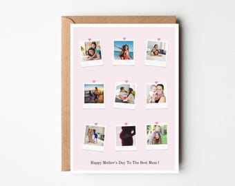 Personalised photo collage card, Family photo card, Personalised card for Mum, Custom photo card, 50th birthday card Mum, 30th card Sister