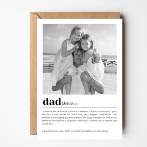Personalisierte Dad Definition Karte, Personalisierte Fotokarte für Dad, Personalisierte Geburtstagskarte Dad, Personalisierte Geburtstagskarte Dad,50
