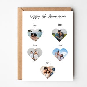 Carte personnalisée du 7e anniversaire pour femme, carte du 7e anniversaire pour mari, carte de sept ans ensemble, cadeau du 7e anniversaire, collage photo