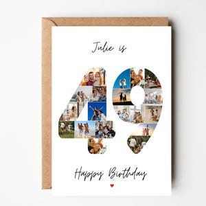 Fotokarte zum 49. Geburtstag, Geschenk zum 49. Geburtstag, Geburtstagskarte zum 49. Geburtstag, Fotocollage zum 49