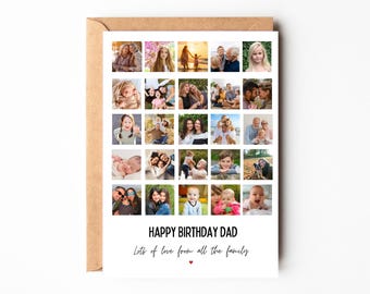 Personalised birthday photo collage card, Family photo keepsake, Photo gift for Nan, Custom 50th card , 25 photos card, Grandparents gift