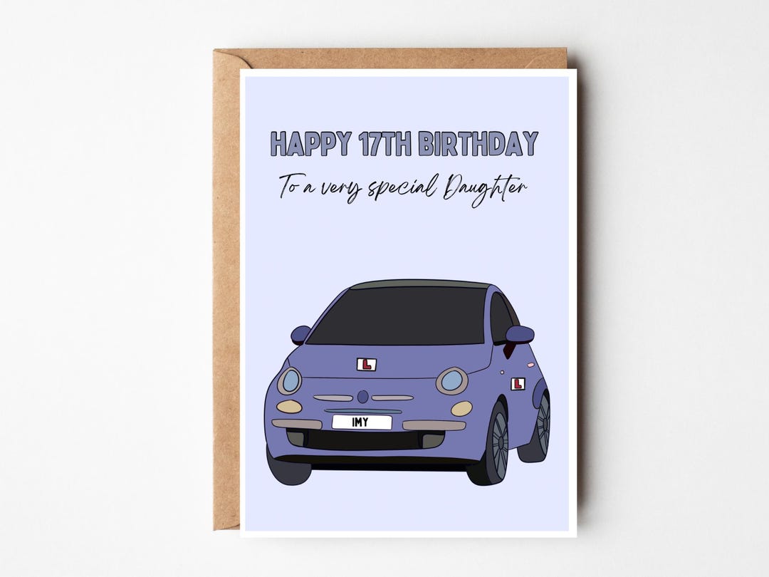 Personalised 17th Birthday Learner Car Card Son Daughter Grandson - Foto 3