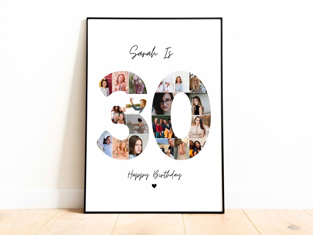Buy 30th Birthday Photo Collage Print, 30th Birthday Gift, Personalised ...