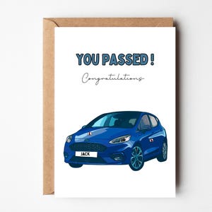 Personalisierte Sie bestandene Fahrprüfungskarte, Fahrprüfungspasskarte Sohn, neuer Fahrer Enkelgeschenk, gut gemachte Karte, Sie haben es geschafft, jede Namenskarte