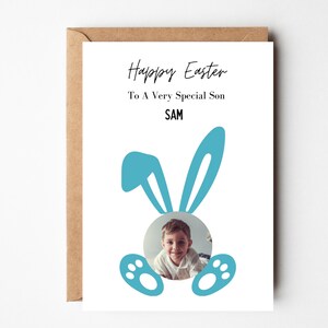 Carte de Pâques personnalisée pour fils, carte photo de Pâques, carte de Joyeuses Pâques pour papa, carte de famille de Pâques personnalisée, carte de Pâques fille, petit-fils, lui