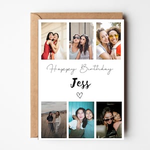 Carte personnalisée de collage photo meilleur ami, carte photo d'anniversaire personnalisée, cadeau meilleur ami, carte d'anniversaire pour ami spécial, belle-soeur