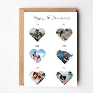 Carte personnalisée 6e anniversaire pour femme, carte 6e anniversaire pour mari, carte six ans ensemble, cadeau 6e anniversaire, collage photo
