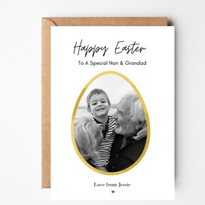 Carte de Pâques personnalisée pour grand-père et grand-père, carte photo de Pâques, carte de Joyeuses Pâques pour grand-père, carte de famille de Pâques personnalisée, carte de Pâques pour grand-père