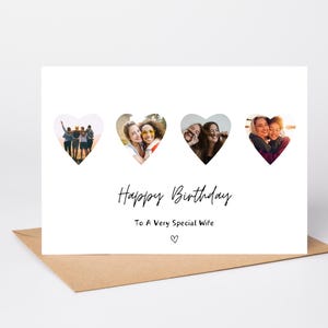 Carte de collage photo personnalisée, carte d'anniversaire meilleure amie, cadeau meilleure amie, carte d'anniversaire pour elle, carte pour un ami, carte BFF, ajout de photos personnelles